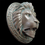 Lion Head Sculpture - Copper