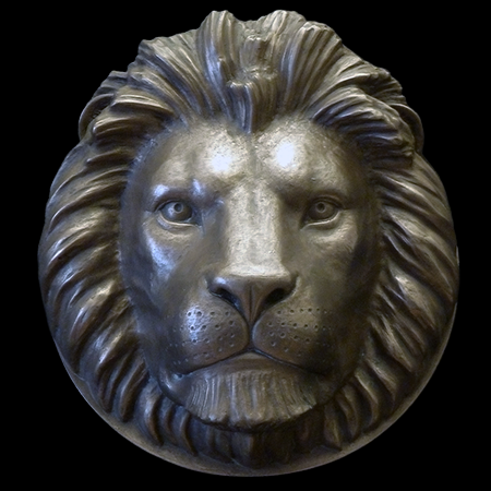 Bronze Resin Lion Head Sculpture